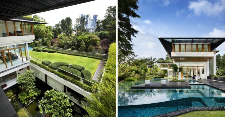 Đại gia đình 3 thế hệ tại Singapore sống trong căn biệt thự vườn được phủ xanh với hệ sinh thái cây và nước