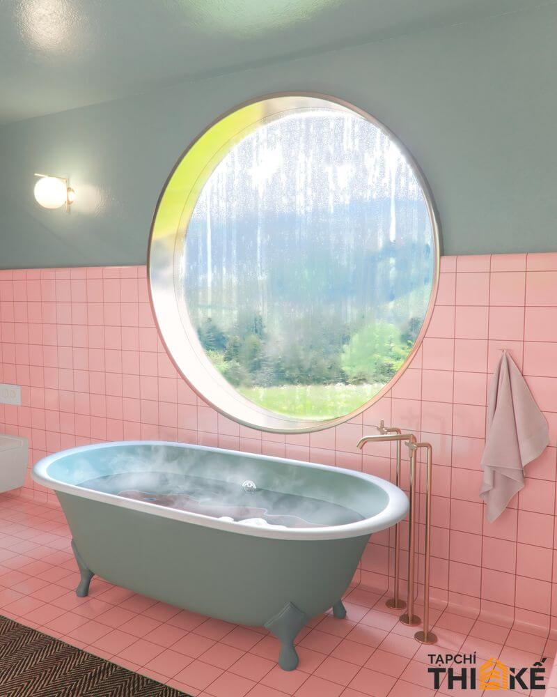 Sự trở lại của xu hướng thiết kế phong cách Retro cổ điển trong phòng tắm hiện đại