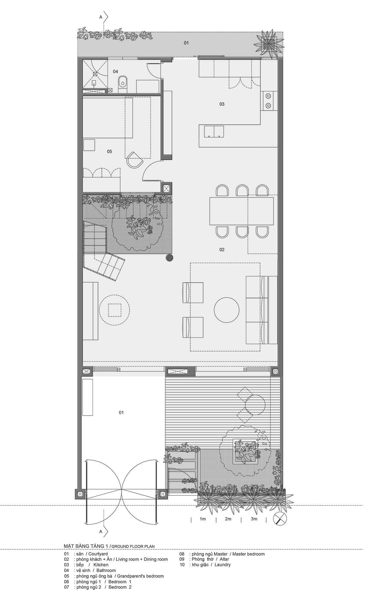 Ngôi nhà 2 tầng 7.8x17m gồm 4 phòng ngủ, giải quyết gọn gàng công năng và thẩm mỹ cho gia đình 3 thế hệ