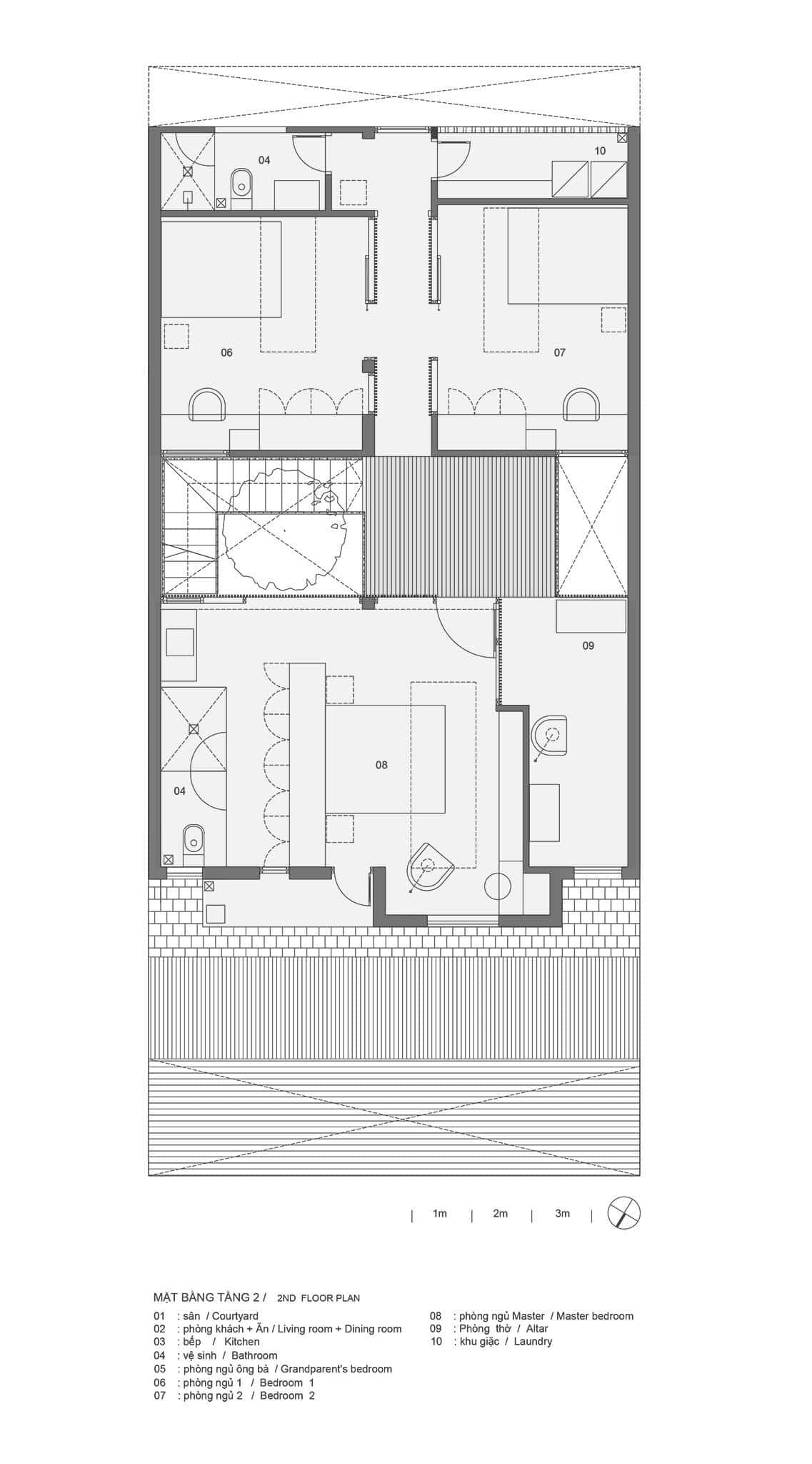 Ngôi nhà 2 tầng 7.8x17m gồm 4 phòng ngủ, giải quyết gọn gàng công năng và thẩm mỹ cho gia đình 3 thế hệ